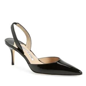 Manolo Blahnik “Carolyne” Pointy Toe Slingback Pump